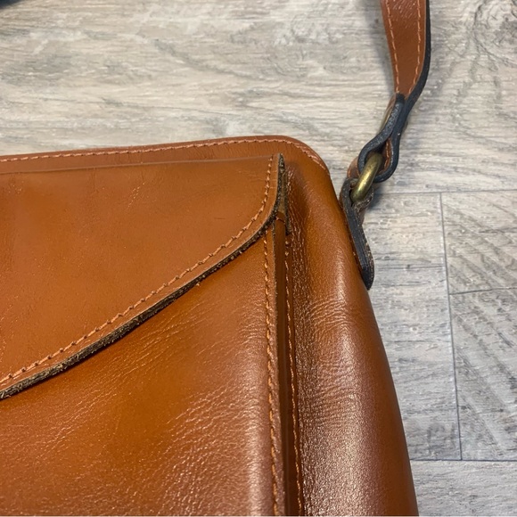 Patricia Nash Avellino Cognac Leather Saddle Satchel Tan Crossbody Bag - Picture 7 of 16